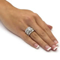 High End Three Piece Ring Set European American Fashion Luxury Marquise Zircon Stack Rings view 4