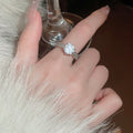 Zircon Snowflake Rotatable Open Ring For Women view 4