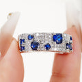 Vintage Court Style Simulated Moissanite Ring For Women With Staggered Zircon Stones view 4