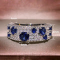 Vintage Court Style Simulated Moissanite Ring For Women With Staggered Zircon Stones view 5
