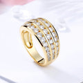 Women's Starry Three Row Zircon Ring, Niche Minimalist Trendy Index Finger Jewelry view 2