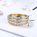 Women's Starry Three Row Zircon Ring, Niche Minimalist Trendy Index Finger Jewelry view 5