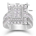 Princess Square Ring For Women Wedding Proposal Irregular Spliced Row Zircon Band Ring view 5