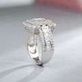 Princess Square Ring For Women Wedding Proposal Irregular Spliced Row Zircon Band Ring view 4