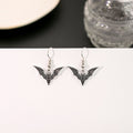 Vintage Punk Black Enamel Alloy Bat Drop Earrings For Women, Halloween Animal Charm Dangle Earrings view 3