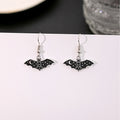 Vintage Punk Black Enamel Alloy Bat Drop Earrings For Women, Halloween Animal Charm Dangle Earrings view 4