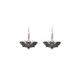 Vintage Punk Black Enamel Alloy Bat Drop Earrings For Women, Halloween Animal Charm Dangle Earrings view 5