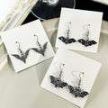 Vintage Punk Black Enamel Alloy Bat Drop Earrings For Women, Halloween Animal Charm Dangle Earrings view 1