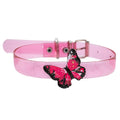 Blue Resin Butterfly Y2K Studded Punk Leather Adjustable Choker Necklace For Women view 5