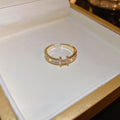 Gold Plated Zircon Letter Open Ring For Women view 1