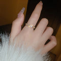 Gold Plated Zircon Letter Open Ring For Women view 2