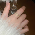 Gold Plated Zircon Letter Open Ring For Women view 4