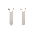 Elegant Alloy Gold Bead Bar Long Chain Tassel Drop Earrings For Women Minimalist Luxury Fringe Earrings view 5