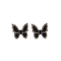 Rhinestone Butterfly Chain Drawstring Necklace Earrings Ring Jewelry Set, Alloy Luxury Style view 5