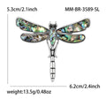 Alloy Vintage Dragonfly Brooch Pin With Emerald Shell Accent view 5
