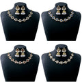 Luxury Water Drop Jewelry Set With Vintage Palace Style Pearl Earrings And Zircon Necklace view 3