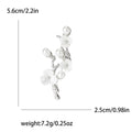 Pearl Alloy Peach Blossom Branch Brooch Lapel Pin For Clothing view 5