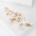 Pearl Alloy Peach Blossom Branch Brooch Lapel Pin For Clothing view 3