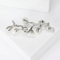 Pearl Alloy Peach Blossom Branch Brooch Lapel Pin For Clothing view 4