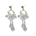 Chic French Faux Pearl Rhinestone Lily Of The Valley Flower Drop Earrings view 5