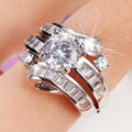 Luxury Sparkling Swing Arm Ring For Women, Curved Creative Design Elegant Statement Finger Jewelry view 4