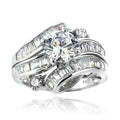 Luxury Sparkling Swing Arm Ring For Women, Curved Creative Design Elegant Statement Finger Jewelry view 1