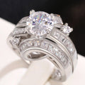 Luxury Sparkling Swing Arm Ring For Women, Curved Creative Design Elegant Statement Finger Jewelry view 3