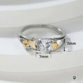 Mother's Day Two Tone Heart Zircon Ring, Mom Love Inlaid Heart Finger Jewelry Gift For Women view 4