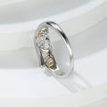 Mother's Day Two Tone Heart Zircon Ring, Mom Love Inlaid Heart Finger Jewelry Gift For Women view 3