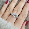 Princess Cut Moissanite Look Sugar Cube Ring For Women, Simple Fashion Jewelry view 4