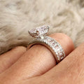 Princess Cut Moissanite Look Sugar Cube Ring For Women, Simple Fashion Jewelry view 3