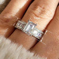 Princess Cut Moissanite Look Sugar Cube Ring For Women, Simple Fashion Jewelry view 5