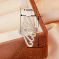 Long Exaggerated Hollow Wave Shell Pattern Ring, Floral Surf Arrangement Statement Finger Jewelry view 5