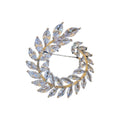 Copper Zircon Leaf Brooch Light Luxury Minimalist Nature Style Lapel Accessory view 5