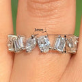 Geometric Zircon Ring For Women, Fashion Marquise Oval Square Multi Shape Row Stone Ring view 5