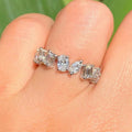 Geometric Zircon Ring For Women, Fashion Marquise Oval Square Multi Shape Row Stone Ring view 3