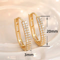French Geometric U Shape Hoop Earrings For Women, Korean Sparkling Statement Ear Jewelry view 5