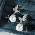 Simple Pearl Butterfly Stud Earrings Vintage Korean Style Butterfly Love Fashion Ear Jewelry view 5