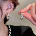 Interlocking Chain Link Earrings For Women Classic Versatile Daily Commute Ear Jewelry view 4