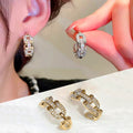 Interlocking Chain Link Earrings For Women Classic Versatile Daily Commute Ear Jewelry view 1