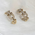 Interlocking Chain Link Earrings For Women Classic Versatile Daily Commute Ear Jewelry view 7