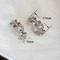 Interlocking Chain Link Earrings For Women Classic Versatile Daily Commute Ear Jewelry view 5