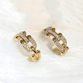 Interlocking Chain Link Earrings For Women Classic Versatile Daily Commute Ear Jewelry view 2