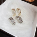 Interlocking Chain Link Earrings For Women Classic Versatile Daily Commute Ear Jewelry view 3