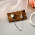 Elegant Pink Heart Zircon Asymmetric Chain Butterfly Bear Drop Stud Alloy Silver Needle Women's Earrings view 4