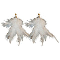 Chic Korean Geometric Feather Drop Earrings With Silver Needle Posts For Women view 5