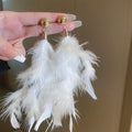 Chic Korean Geometric Feather Drop Earrings With Silver Needle Posts For Women view 1