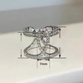 Korean Japanese Geometric Minimalist Wide Cross Ring Fashion Temperament Finger Jewelry view 5