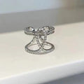 Korean Japanese Geometric Minimalist Wide Cross Ring Fashion Temperament Finger Jewelry view 3