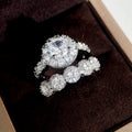 Fashion Plated Micro Pave Zircon Engagement Ring, Sparkling European American Women's Finger Jewelry view 3